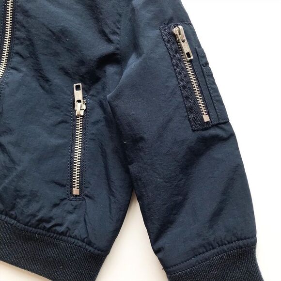 H&M navy blue bomber jacket EUC 1.5-2Y - Picture 3 of 5